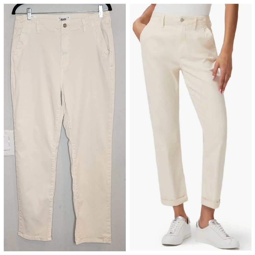 Paige Drew Straight Quartz Sand Cream Pants Stretchy Lyocell Women's Size 30